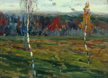  Levitan Pintura al %c3%b3leo - Abedules de otoño 1899 Isaac Levitan plan escenas paisaje